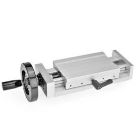 GN 900 Verstellschlitten, Aluminium Kennziffer: 2 - mit Klemmhebel<br />Form: H - mit Handrad
