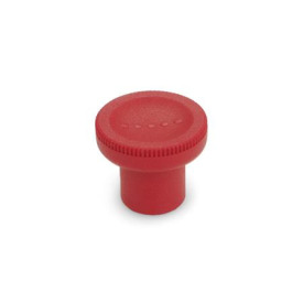 GN 676 Rändelknöpfe, Kunststoff, Gewindebuchse Messing Farbe: RT - rot, RAL 3000, matt