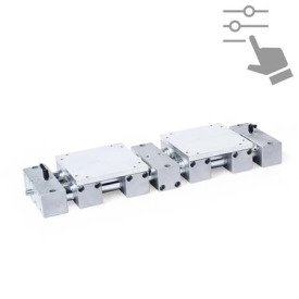 GN 6960 Präzisions-Doppelrohr-Lineareinheiten, Stahl / Edelstahl, mit zwei unabhänigen Doppelschlitten, konfigurierbar 