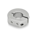 Anelli di bloccaggio con intaglio in acciaio INOX, con fori filettati di montaggio