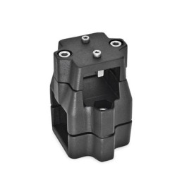 GN 135.1 Verfahrschlitten für Lineareinheiten, Aluminium Oberfläche: SW - schwarz, RAL 9005, strukturmatt<br />d<sub>1</sub> / s<sub>1</sub>: V - Vierkant<br />d<sub>2</sub> / s<sub>2</sub>: V - Vierkant