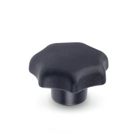 DIN 6336 Sterngriffe, Kunststoff, Buchse Stahl Werkstoff: KT - Kunststoff<br />Form: K - mit Gewindebuchse