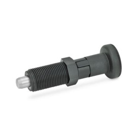 GN 617.2 Rastbolzen, Führung Kunststoff, Raststift Edelstahl Werkstoff: NI - Edelstahl<br />Form: C - mit Rastsperre, ohne Kontermutter