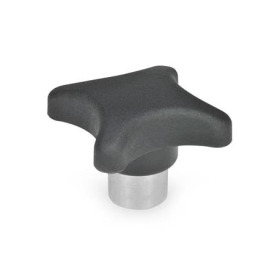 GN 6335.2 Kreuzgriffe, Thermoplast, mit vorstehender Edelstahl-Buchse 