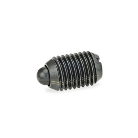 GN 615.1 Pressori a molla, con puntale, con intaglio, acciaio / acciaio INOX Tipo: BS - Acciaio, carico della molla elevato