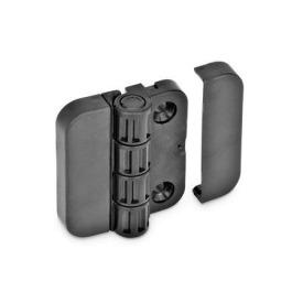 GN 122.1 Scharniere mit 4 Raststellungen, Kunststoff Form: SH - 2x2 Bohrungen für Senkschrauben