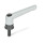 GN 300.4 Verstellbare Klemmhebel mit Spannkraft-Verstärkung, Schraube Stahl Farbe: SR - silber, RAL 9006, strukturmatt