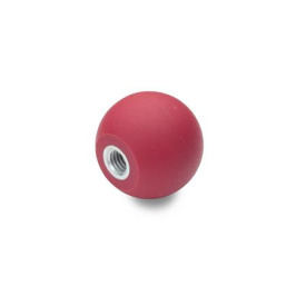 DIN 319 Kugelknöpfe, Kunststoff, rot Werkstoff: KT - Kunststoff<br />Form: E - mit Gewindebuchse<br />Farbe: RT - rot