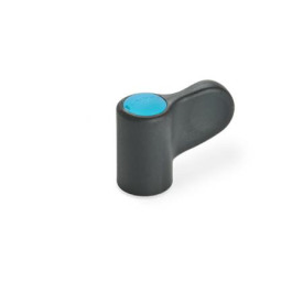 GN 635 Flügelmuttern, Kunststoff Farbe der Abdeckkappe: DBL - blau, RAL 5024, matt
