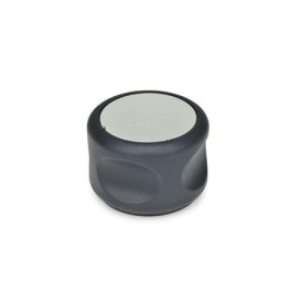 GN 624.5 Drehknöpfe, Kunststoff, Buchse Edelstahl, Softline Farbe der Abdeckkappe: DGR - grau, RAL 7035, matt