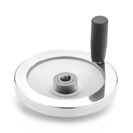 GN 321.4 Sicherheits-Handräder, Aluminium, mit Gleitlager Form: D - mit drehbarem Stahlgriff