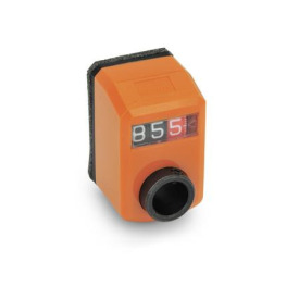GN 955 Stellungsanzeiger, 3-stellig, digitale Anzeige, mechanisches Zählwerk, Hohlwelle Stahl Einbaulage: FN - gerade, oben<br />Farbe: OR - orange, RAL 2004