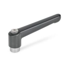GN 300.1 Verstellbare Klemmhebel, Zink-Druckguss, Buchse Edelstahl Farbe: SZ - schwarz, RAL 9005, seidenglanz