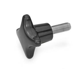 GN 6335.5 Kreuzgriffschrauben, Kunststoff, Schraube Edelstahl Werkstoff: SK - Duroplast (PF)