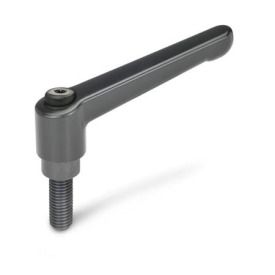 GN 300 Verstellbare Klemmhebel, Zink-Druckguss, Schraube Stahl brüniert Farbe: SZ - schwarz, RAL 9005, seidenglanz