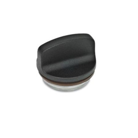 GN 442 Verschlussschrauben bis 200 °C, Aluminium Entlüftungsbohrung: 1 - ohne Entlüftungsbohrung<br />Farbe: SW - schwarz, RAL 9005, strukturmatt