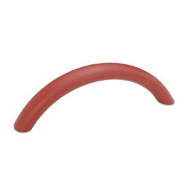 GN 565.4 Bogengriffe, Aluminium Form: A - Montage von der Rückseite (Gewinde-Sackloch)<br />Oberfläche: RS - rot, RAL 3000, strukturmatt