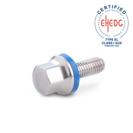 GN 1580 Schrauben, Edelstahl, Hygienic Design Oberfläche: MT - mattiert (Ra < 0,8 µm)<br />Werkstoff (Dichtring): E - EPDM