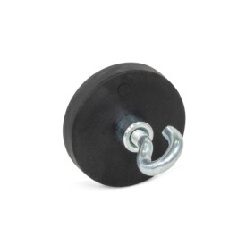 GN 51.10 Haltemagnete, Neodym-Eisen-Bor, mit Haken / Ringöse, mit Gummiummantelung Form: A - mit Haken