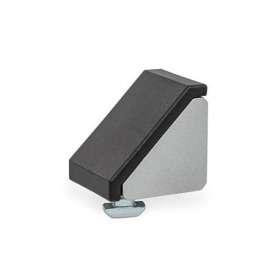 GN 30b Winkel, Aluminium, für Aluprofile (b-Baukasten), mit Zubehör Form: C - mit Befestigungsset und Abdeckkappe<br />Oberfläche (Winkel): AW - lackiert, weißaluminium<br />Größe: 30x30/40x40/45x45