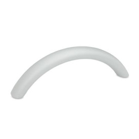 GN 565.4 Bogengriffe, Aluminium Form: A - Montage von der Rückseite (Gewinde-Sackloch)<br />Oberfläche: SR - silber, RAL 9006, strukturmatt