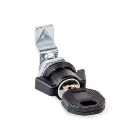 GN 115.1 Chiusure, tipo piccolo, collare corpo di contenimento colore nero, con e senza serratura Tipo: SCK - Con manopola di serraggio (stessa serratura)<br />Finitura (anello di arresto): SW - Nero, RAL 9005, finitura strutturata