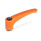 GN 602 Verstellbare Klemmhebel, Zink-Druckguss, Buchse Stahl Farbe: OS - orange, RAL 2004, strukturmatt