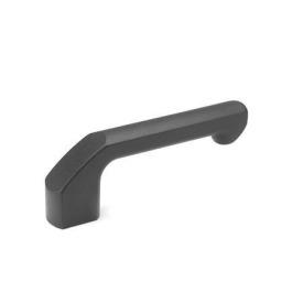 GN 559 Handgriffe, Aluminium Form: B - offene Form, Montage von der Rückseite (Gewinde-Sackloch)<br />Oberfläche: SW - schwarz, RAL 9005, strukturmatt