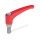 GN 602.1 Verstellbare Klemmhebel, Zink-Druckguss, Schraube Edelstahl Farbe: RS - rot, RAL 3000, strukturmatt