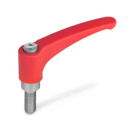 GN 602.1 Verstellbare Klemmhebel, Zink-Druckguss, Schraube Edelstahl Farbe: RS - rot, RAL 3000, strukturmatt