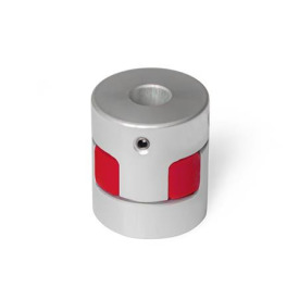 GN 2241 Elastomer-Klauenkupplungen mit Gewindestift Bohrungskennzeichnung: B - ohne Passfedernut<br />Härte: RS - 98 Shore A, rot