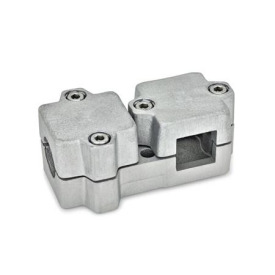 GN 194 Winkel-Klemmverbinder, Aluminium d<sub>1</sub> / s<sub>1</sub>: B - Bohrung<br />d<sub>2</sub> / s<sub>2</sub>: V - Vierkant<br />Oberfläche: BL - blank, matt gestrahlt