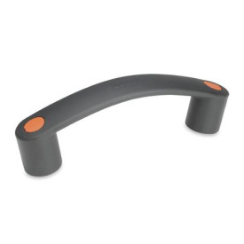 GN 628.3 Bügelgriffe, Kunststoff, flexibel Farbe der Abdeckkappen: DOR - orange, RAL 2004, matt