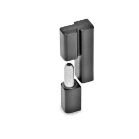 GN 161.2 Scharniere, Zink-Druckguss, aushängbar Farbe: SW - schwarz, RAL 9005, strukturmatt<br />Form: L - festes Lager (Stift) links