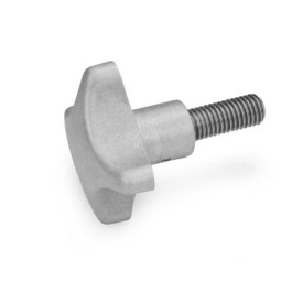 GN 6335.5 Kreuzgriffschrauben, Aluminium, Schraube Edelstahl Oberfläche: AM - matt (Gleitschliff)