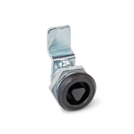 GN 115.1 Chiusure, tipo piccolo, collare corpo di contenimento colore nero, con e senza serratura Tipo: DK - Con innesto triangolare (DK6,5)<br />Finitura (anello di arresto): SW - Nero, RAL 9005, finitura strutturata