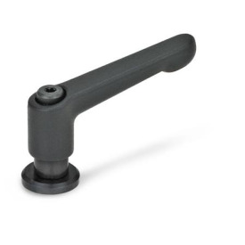GN 307 Verstellbare Klemmhebel, Zink-Druckguss, mit Buchse und Auflagescheibe Farbe: SW - schwarz, RAL 9005, strukturmatt