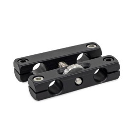 GN 474.3 Parallel-Klemmhalter mit Verstellspindel, Aluminium Form: S - mit vier Zylinderschrauben<br />Oberfläche: ELS - eloxiert, schwarz