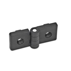 GN 159 Scharniere für Profilsysteme, Kunststoff Farbe: SW - schwarz, matt<br />Kennziffer: 1 - ohne Sicherheits-Klemmhebel