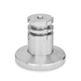 GN 360 Edelstahl-Ausgleich-Stellfüße Werkstoff: NI - Edelstahl<br />Form: B - mit Kontermutter<br />Fußdurchmesser d<sub>1</sub>: 79