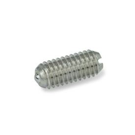 GN 615.8 Pressori a molla in acciaio INOX, sfera con cuscinetto a frizione, con intaglio Form: KN - Acciaio INOX, carico della molla standard