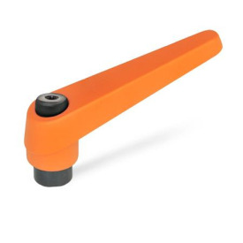 GN 101 Verstellbare Klemmhebel, Zink-Druckguss, Buchse Stahl Farbe: OS - orange, RAL 2004, strukturmatt