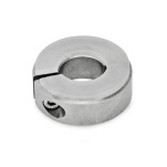 Anelli di bloccaggio con intaglio in acciaio INOX, con rondella di smorzamento