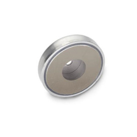 GN 50.45 Haltemagnete, Gehäuse Edelstahl, mit Bohrung Magnetwerkstoff: SC - SmCo