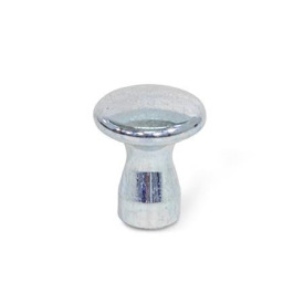 GN 75 Pilzknöpfe, Stahl, verzinkt Form: D - mit Innengewinde<br />Oberfläche: ZB - verzinkt, blau passiviert