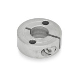 Anelli di bloccaggio con intaglio in acciaio INOX, con fori flangiati