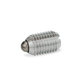 GN 615.1 Federnde Druckstücke Stahl / Edelstahl, mit Bolzen, mit Schlitz Form: BSN - Edelstahl, verstärkter Federdruck