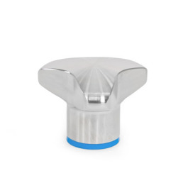 GN 5445 Dreisterngriffe, Edelstahl, Hygienic Design Oberfläche: MT - mattiert (Ra < 0,8 µm)<br />Werkstoff (Dichtring): E - EPDM