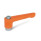 GN 302.2 Flache verstellbare Klemmhebel, Zink-Druckguss, Buchse Stahl verzinkt Farbe: OS - orange, RAL 2004, strukturmatt