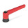 GN 300.4 Verstellbare Klemmhebel mit Spannkraftverstärkung, Buchse Stahl Farbe: RS - rot, RAL 3000, strukturmatt